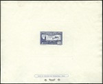 Stamp of France 1930 Plane over Marseille, both colours in die pro