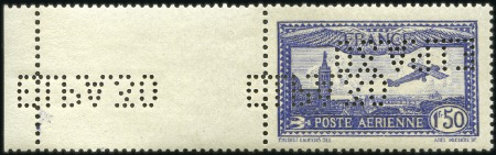 Stamp of France 1930 1.50Fr Blue with double "EIPA.30" perfin, one