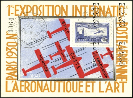 Stamp of France 1930 1F50 bleu avec perforation EIPA 30 obl. de l'