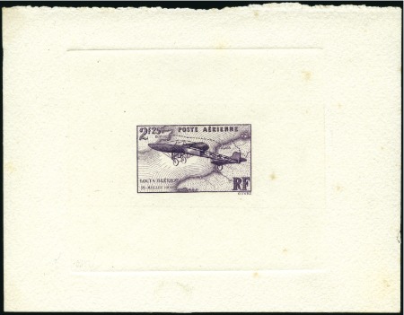 Stamp of France 1934 2.25Fr Bleriot Monoplane, sunken die proof on