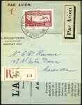 Stamp of France 1930 1.50Fr Plane over Marseille, exceptional grou