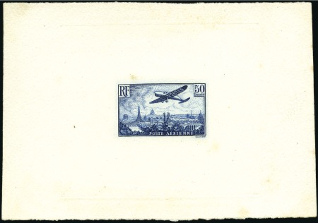 Stamp of France 1936 50F en épreuve de couleur bleu, petite oxydat