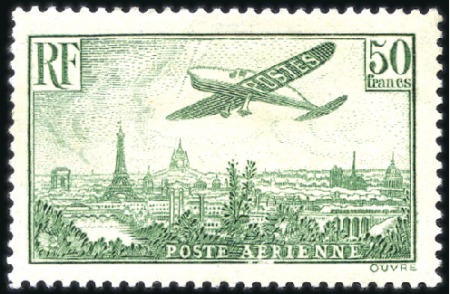 Stamp of France 1936 50Fr Yellow Green, lh, very fine (Yv. € 1'100