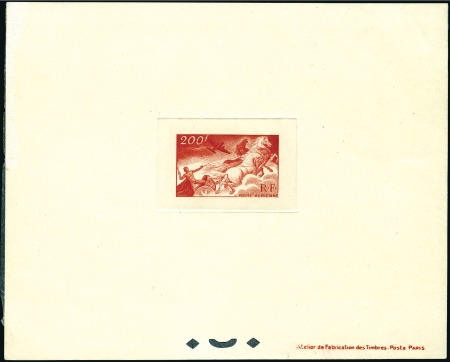 Stamp of France 1946-47 Mythology set, individual die proofs, some