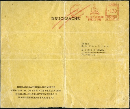 Stamp of Germany » German Empire » German Empire, 1933/45 Third Reich Front of German Organisation Committee envelope wi