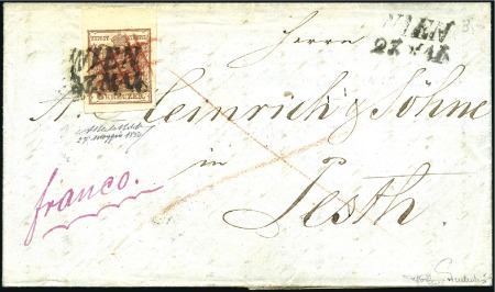 Stamp of Austria Famous Usage Five Days Prior to the Official Issue