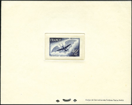 Stamp of France 1947-48 "Entraide" set of 3, individual sunken die