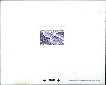 Stamp of France 1949 Aerial Views set of four sunken die proofs on
