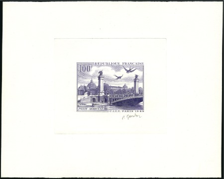 Stamp of France 1949 100Fr CITT Paris, two different artist's sunk