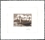 Stamp of France 1949 100Fr CITT Paris, two different artist's sunk