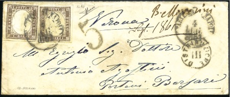Stamp of Italian States » Sardinia FORERUNNER USAGE FROM NAPLES / USO PRECURSORE DA N