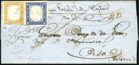 Stamp of Italian States » Sardinia USED FROM TUNISIA / USO DA TUNISI

1858 80c Dark