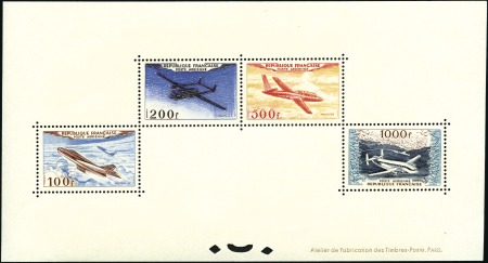 Stamp of France 1954 Prototypes, le rare "bloc spécial", deux légè