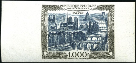 Stamp of France 1950 1000Fr View of Paris, imperf single with larg