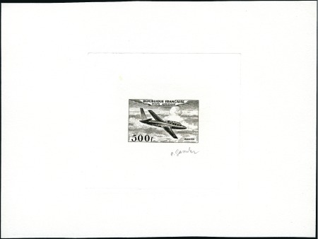 Stamp of France 1954 500Fr Magister, four sunken die artist's proo