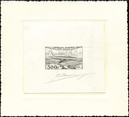 Stamp of France 1956 (?) 500Fr Armagnac, unadopted design, sunken