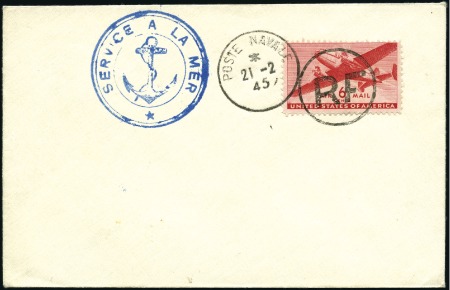 Stamp of France 1943-45, Quatre lettres non circulées avec USA 6c 