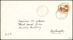 Stamp of France 1945 USA 6c Entier postal, deux exemplaires avec s