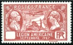 Stamp of France 1927 American Legion / Lindbergh set, the major ER