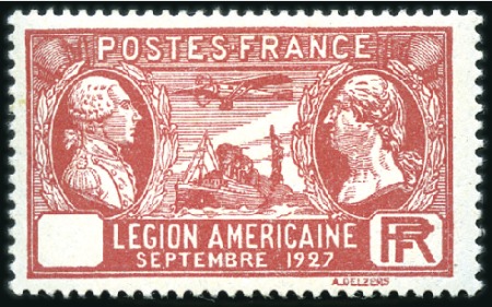 Stamp of France 1927 American Legion / Lindbergh set, the major ER