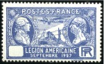 Stamp of France 1927 American Legion / Lindbergh set, the major ER