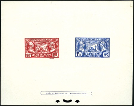 Stamp of France 1927 American Legion / Lindbergh set, collective d