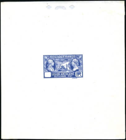Stamp of France 1927 American Legion / Lindbergh set, each in die 