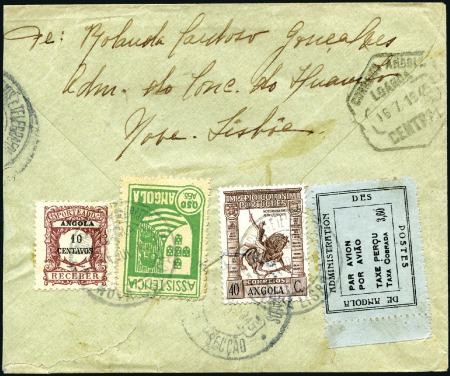 Stamp of Portuguese Colonies » Angola 1945 Emergency airmails, group of seven internal c