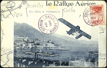 Stamp of Colonies françaises » Monaco 1914 (April) Rally Aérien, six matching ppcs with