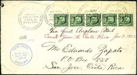 Stamp of Panama » Panama Canal Zone 1925 (2 Jan.) FFC for trial flight, Cristobal, Can