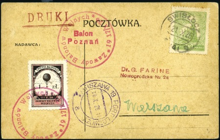 Stamp of Poland » Poland Later Issues 1926-29, Two diff. balloon flight pcs plus a cover