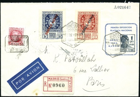 Stamp of Spain 1936 National Philatelic Expo airmail set of two p