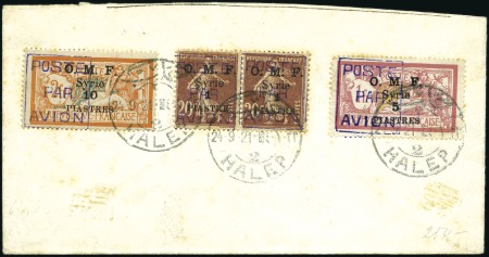 Stamp of Syria 1920 & 1921 boxed "POSTE PAR AVION" ovpt. sets (pl