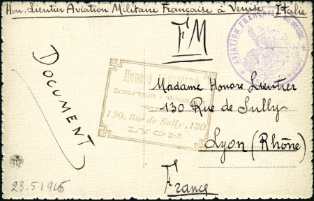 Stamp of France 1915 (23 Mai) Vol spécial de Venise pour la France