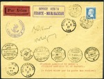 Stamp of France 1926 France-Madagascar flight by pilots Guilbaud &