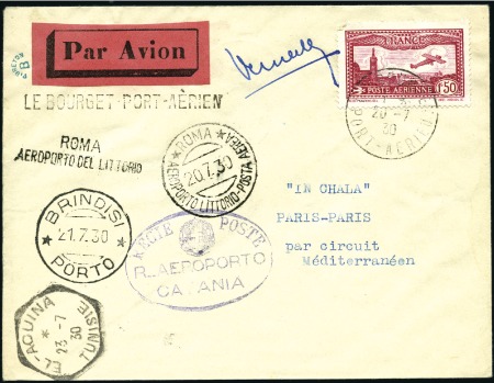 Stamp of France 1930 (20-26 July) "Circuit of the Mediterranean" F