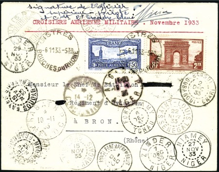 Stamp of France 1933 (8 Nov. - 24 Dec.) Military Flight Around Afr