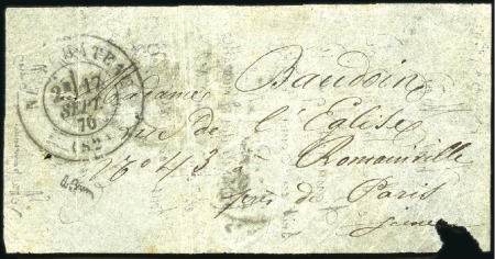 Stamp of France PAPILLON DE METZ, message daté du 15.09.70 du Capo