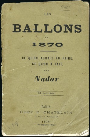 Stamp of France 1870 Brochure "Les Ballons en 1870" écrite par l'a