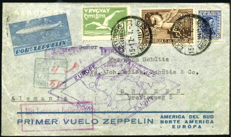 Stamp of Uruguay Uruguay 1930 Zeppelin cover to Germany (Sieger 61)