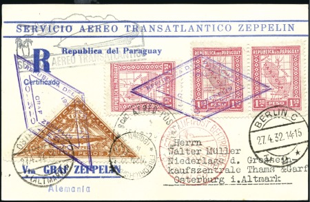 Stamp of Paraguay Paraguay 1933 Zeppelin 3rd S.A. Flight pc (Sieger 155)