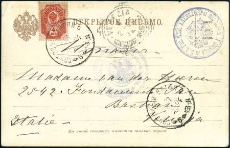 Stamp of Russia » Russia Post in China - Chinese Eastern Railway 1904 Postcard to Italy, datelined "Vladivostok 16 