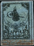 Stamp of Turkey » Tughra Issue » 1863-65 1st Printing: Narrow Spaced, Thin Paper 2pi black on blue, attractive & valuable assembly 