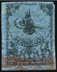 Stamp of Turkey » Tughra Issue » 1863-65 1st Printing: Narrow Spaced, Thin Paper 2pi black on blue, attractive & valuable assembly 