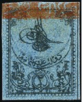 Stamp of Turkey » Tughra Issue » 1863-65 1st Printing: Narrow Spaced, Thin Paper 2pi black on blue, attractive & valuable assembly 