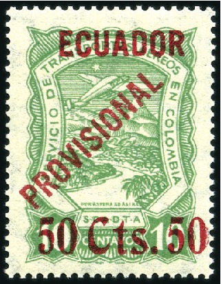 Stamp of Ecuador » General Issues Ecuador 1929 "50 Cts. 50" Provisional mint
