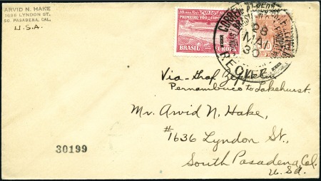 Stamp of Brazil 1930 (28 May) Graf Zeppelin South America Homeward