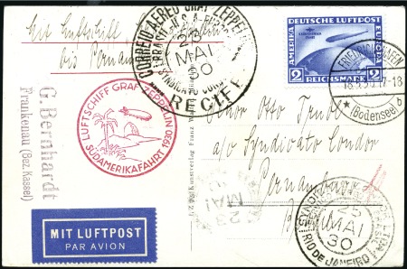 Stamp of Germany » German Empire Germany 1930 Zeppelin 1st S.A. Flight special ppc