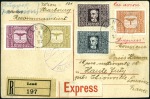 Stamp of Austria 1922-27, Group of 9 Airmail covers or cards incl. 