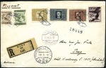 Stamp of Austria 1922-27, Group of 9 Airmail covers or cards incl. 